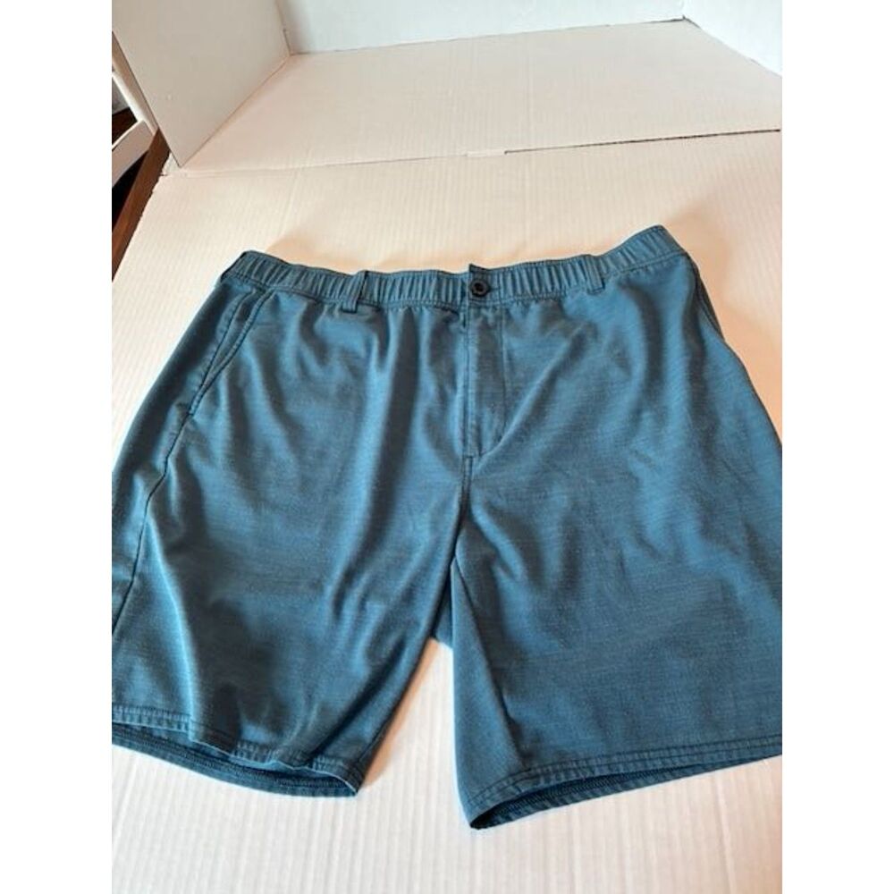 AndersonOrd Performance Shorts Mens 42 Blue Stretch Golf 9" Inseam Elastic Waist